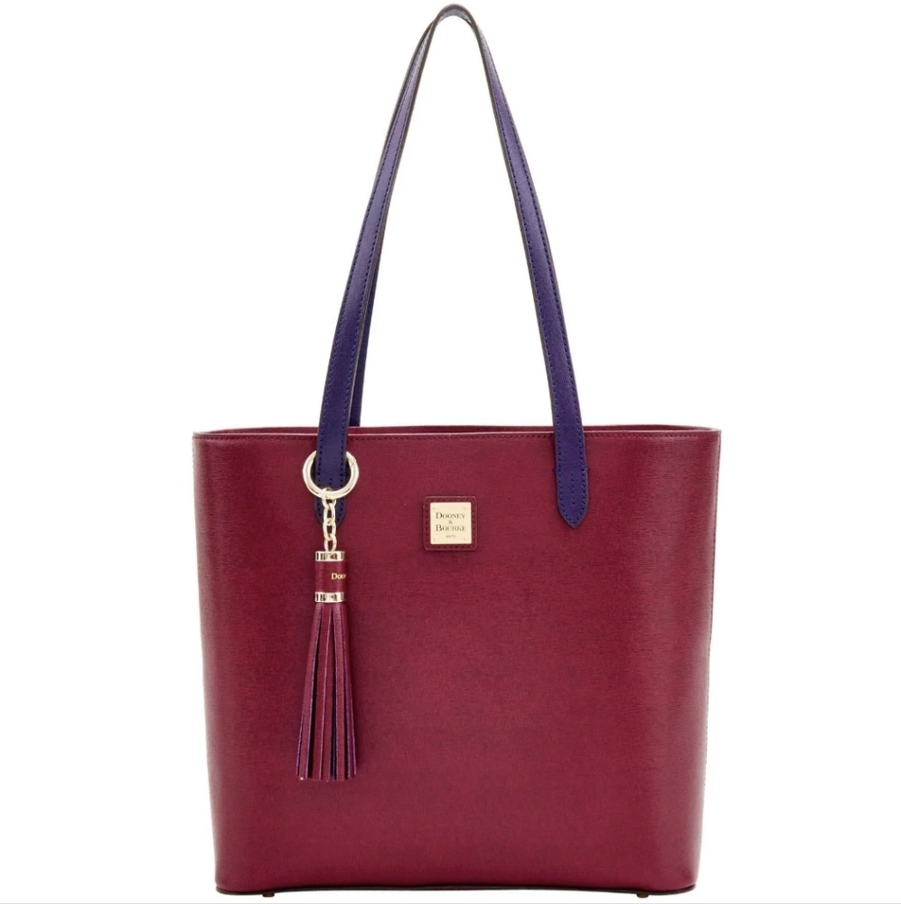 Hadley Coated Leather Tote Bag In Burgundy